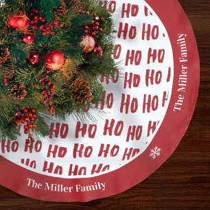 Roligt Ho Ho Ho Text Red Helgdag jul Julgransmatta Borstad Polyester