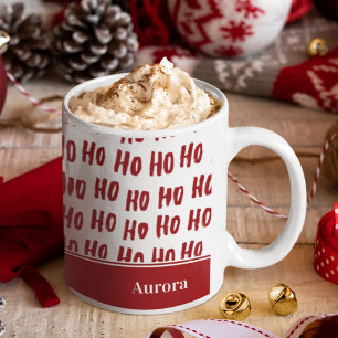 Roligt Ho Ho Ho Text Red Helgdag jul Kaffemugg