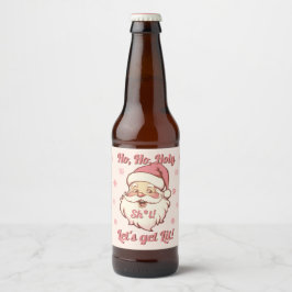 Roligt Ho Ho Retro Tomte Julfest Ölflaska Etikett