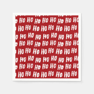 Roligt Ho Ho Text Red Helgdag jul v2 Pappersservett