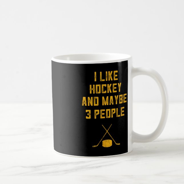 Roligt Hockey Älskare För manar gillar jag Hockey  Kaffemugg (Höger)