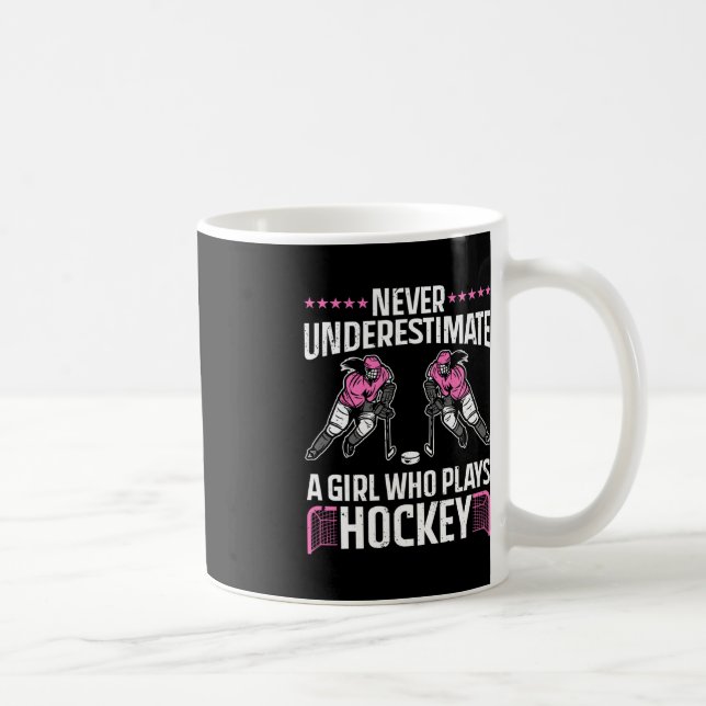 Roligt Hockey Art for Girls Women Fält Hockey Play Kaffemugg (Höger)