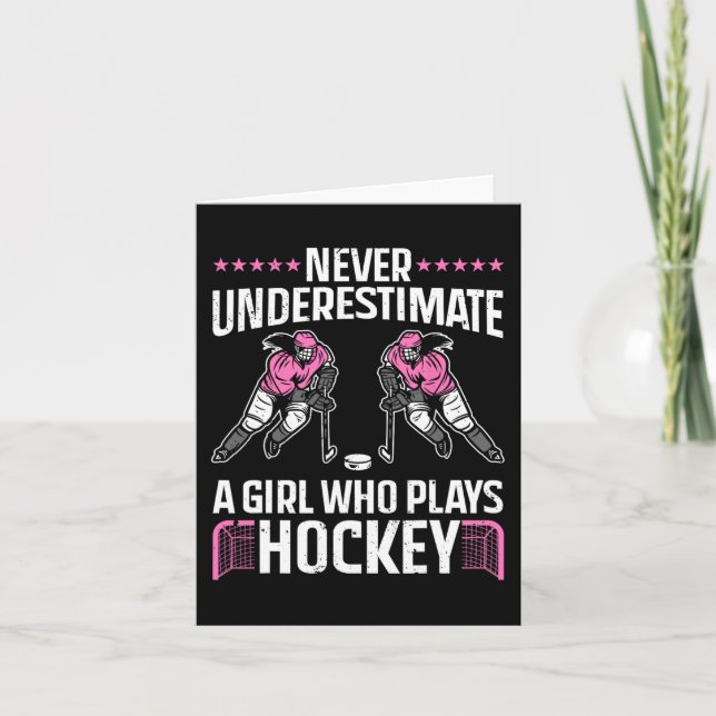 Roligt Hockey Art for Girls Women Fält Hockey Play Kort (Framsida)