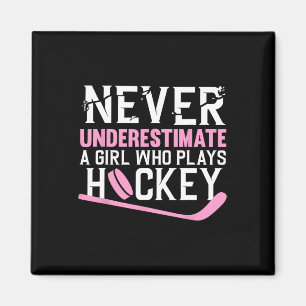 Roligt Hockey Art for Girls Women Fält Hockey Play Magnet