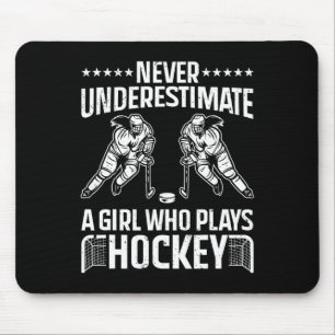 Roligt Hockey Art for Girls Women Fält Hockey Play Musmatta