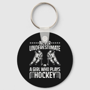 Roligt Hockey Art for Girls Women Fält Hockey Play Nyckelring