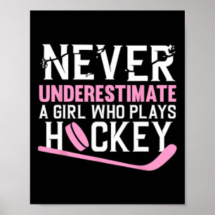 Roligt Hockey Art for Girls Women Fält Hockey Play Poster