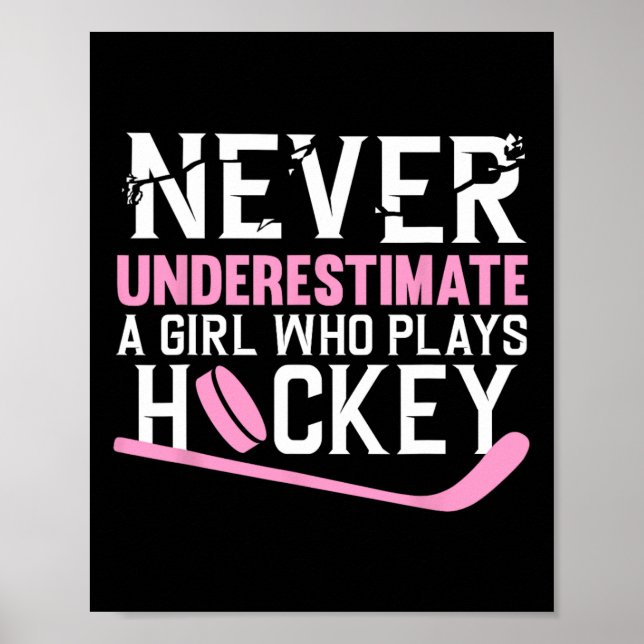 Roligt Hockey Art for Girls Women Fält Hockey Play Poster (Framsidan)