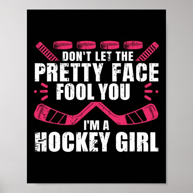 Roligt Hockey Art for Women Girls Hockey Player Sp Poster (Framsidan)