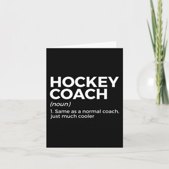 Roligt Hockey Coach Definition Kort (Framsida)