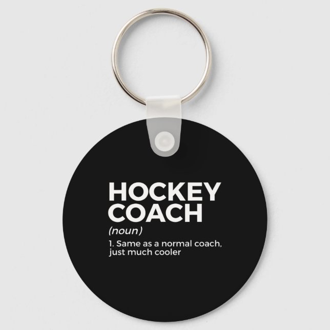 Roligt Hockey Coach Definition Nyckelring (Framsida)