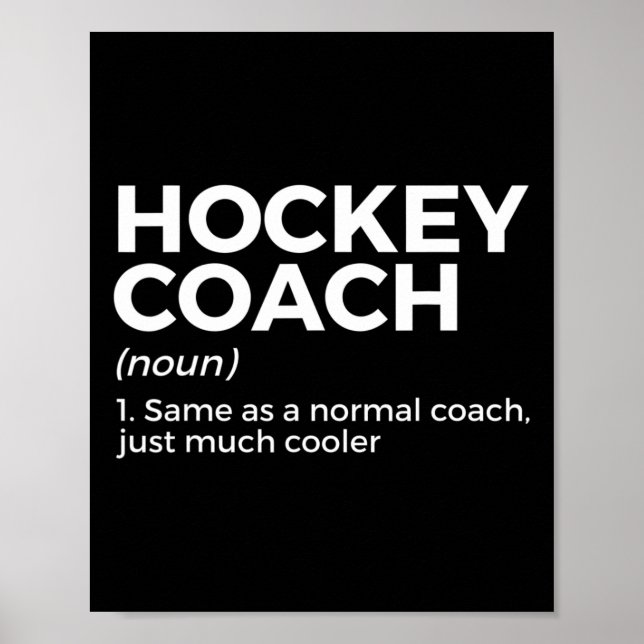 Roligt Hockey Coach Definition Poster (Framsidan)