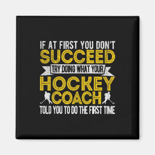 Roligt Hockey Coach Ice Hockey Team Coach Retro Magnet