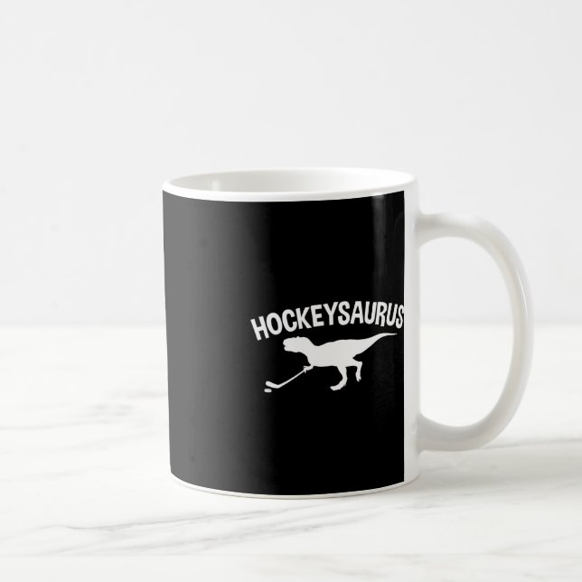 Roligt Hockey Dinosaur Hockeysaurus Gift Kaffemugg (Höger)