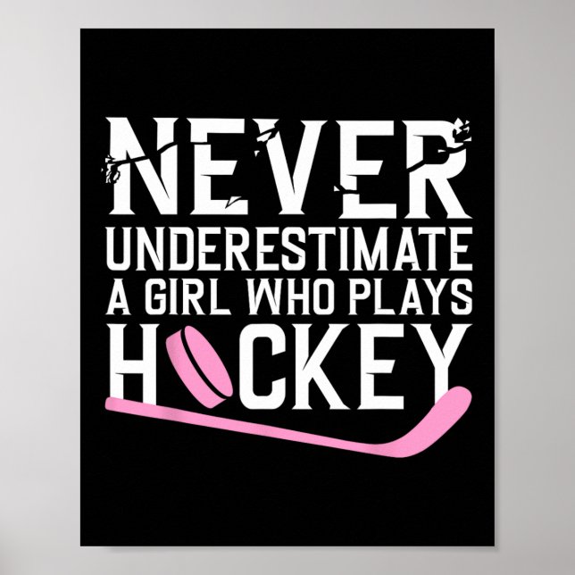 Roligt Hockey for Women Girls Ice Hockey Player Ho Poster (Framsidan)