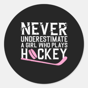 Roligt Hockey for Women Girls Ice Hockey Player Ho Runt Klistermärke