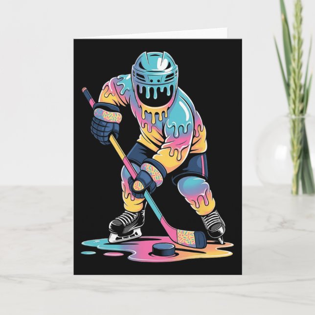 Roligt Hockey Glass Dripp Pojkar Ungdomshockey Spe Kort (Framsida)