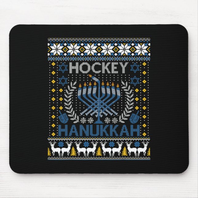 Roligt Hockey Menorah Hanukkah Jewish Festival Hol Musmatta (Framsidan)