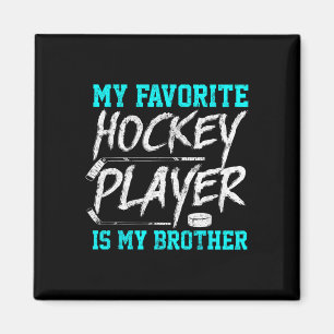 Roligt Hockey Tee Brother Novelty Gift Syskon Magnet