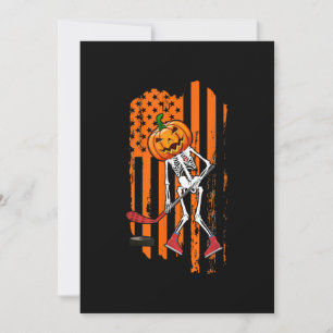 Roligt Hockeyspelare Fanpresent Skelett Halloween Julkort