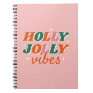 Roligt Holly Jolly Vibes juldesign Anteckningsbok