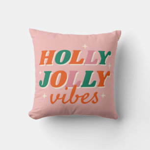 Roligt Holly Jolly Vibes juldesign Kudde