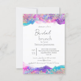 Roligt Holografisk Bläck Glitter Möhippa Brunch Inbjudningar