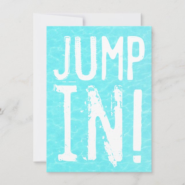 Roligt hopp i bassängpartyinbjudan inbjudningar (Framsida)