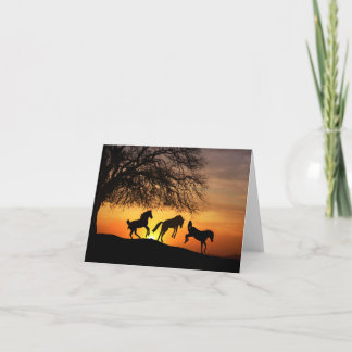 Roligt Horse Art Note Card Kort
