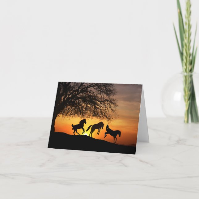 Roligt Horse Art Note Card Kort (Framsida)