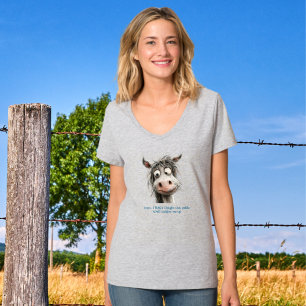 Roligt Horse Goofy Worried T Shirt