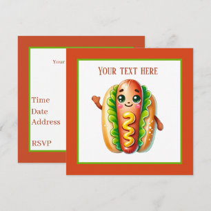 Roligt hotdog älskare party inbjudningar