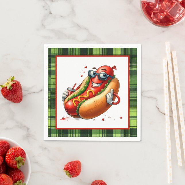 Roligt hotdog älskare party pappersservett (Insitu)
