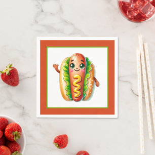 Roligt hotdog älskare party pappra tallrikar pappersservett