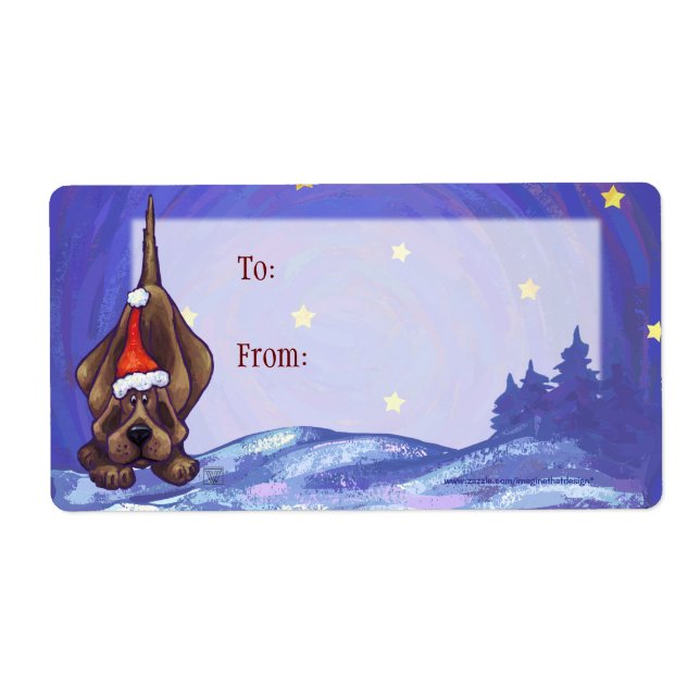 Roligt Hound Hund Art julklapp etikett Fraktsedel (Framsidan)