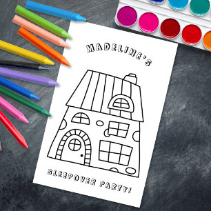 Roligt House Sleepover Party Coloring Page 2