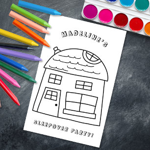 Roligt House Sleepover Party Coloring Page 3