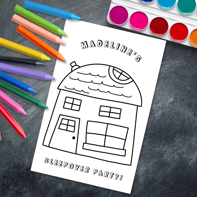 Roligt House Sleepover Party Coloring Page 3 (Skapare uppladdad)