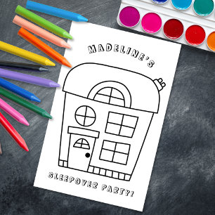 Roligt House Sleepover Party Coloring Page 7