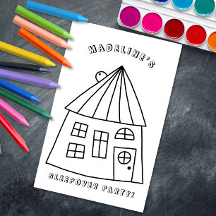 Roligt House Sleepover Party Coloring Page 8