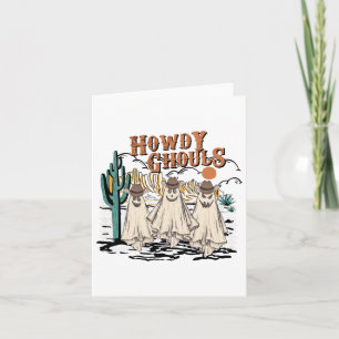 Roligt Howdy Ghouls Västerländska Halloween Höst S Kort