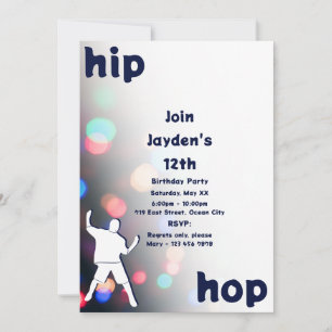 Roligt Hp-Skutt Dance 12:e Birthday-inbjudan Inbjudningar