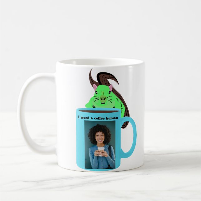 Roligt Human Squirrel Graphic Mugg (Vänster)