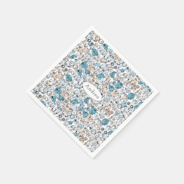 Roligt humor blå morsa pappersservett (Hörn)