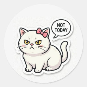 Roligt Humör Katt Estetik Runt Klistermärke