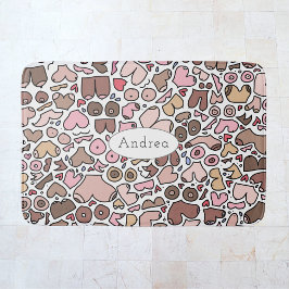 Roligt humor neutralt bröst mönster badrumsmatta