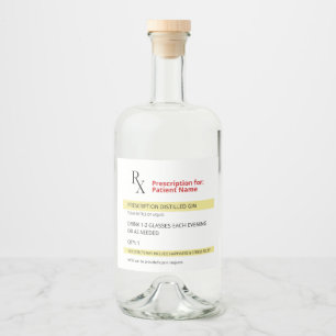 Roligt Humor Novelty RX Förskrivning Spoter of Liq Spritflaskor Etikett