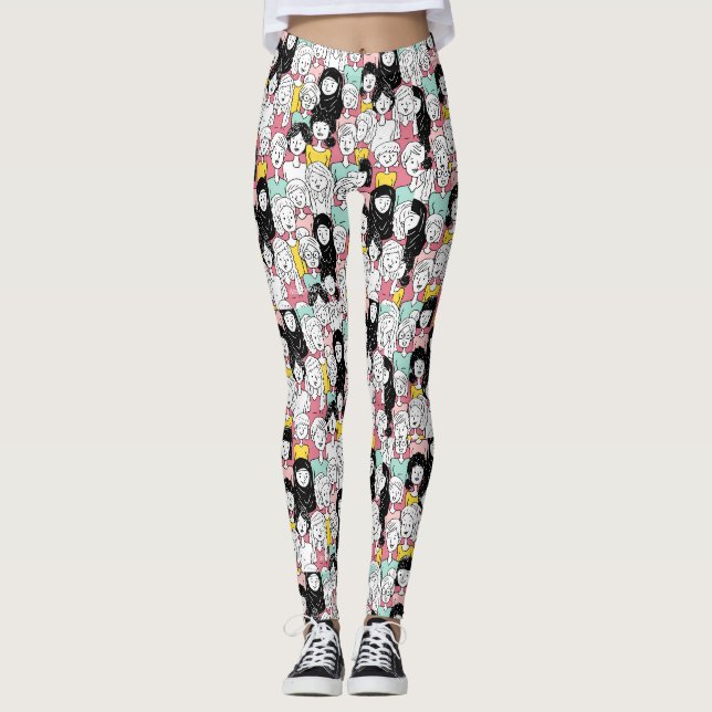 Roligt Humor Tecknad Tecknad Kvinnor Dam Kvinnlig  Leggings (Framsida)