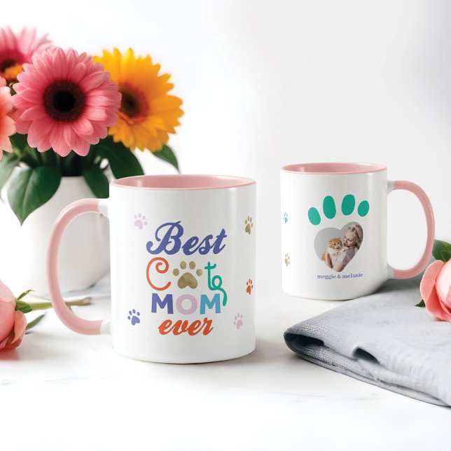 Roligt Humous Best Cat Mamma All Personlig Photo Mugg (Fun Humorous Best Cat Mom Ever Personalized Photo Mug)