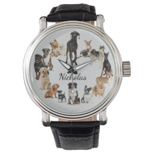 Roligt Hund aveln Pet Animals Hund Anpassat namn Armbandsur